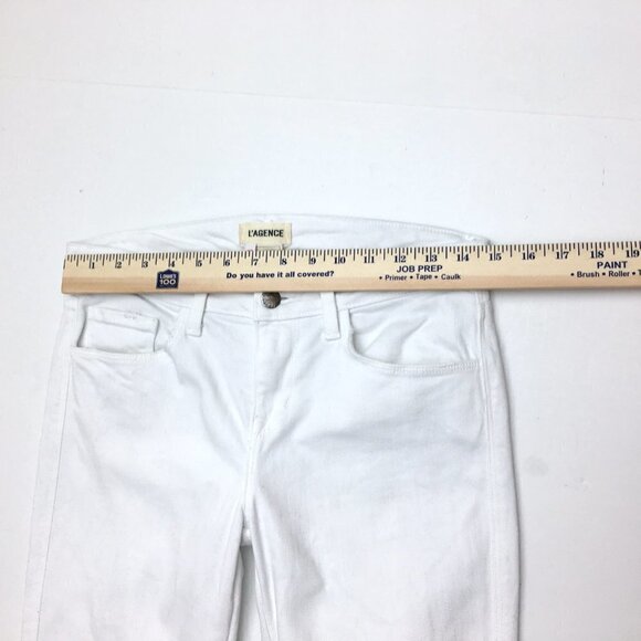 L'Agence Jeans size 27 White Chantal Low Rise Skinny Distressed length 30" - Picture 6 of 12
